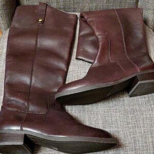 INC International Concepts Dark Brown Fawne Leather Boots Size 5